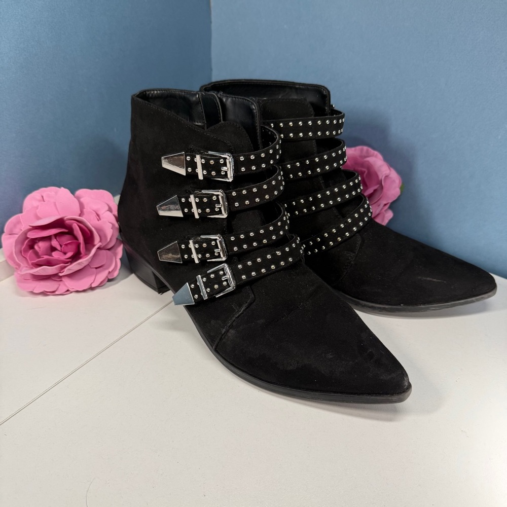 Express Studded Black Goth Ankle Booties
